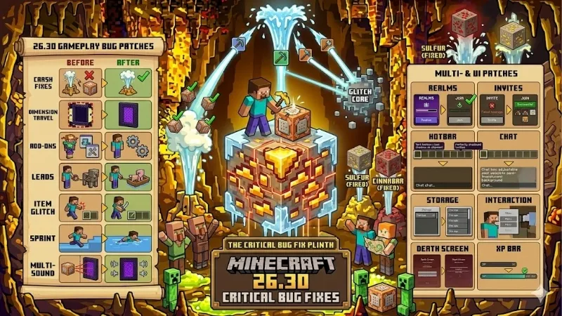 Critical Bug Fixes in Minecraft 26.30